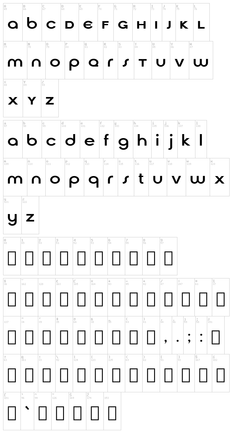 Cirqua font map